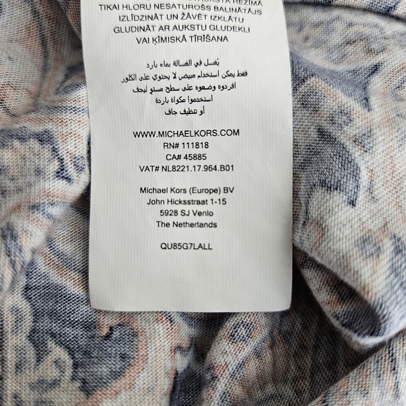 Michael Kors Tank Top Paisley Floral Sleeveless Keyhole Neck Shirt Large - Picture 8 of 8